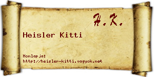 Heisler Kitti névjegykártya